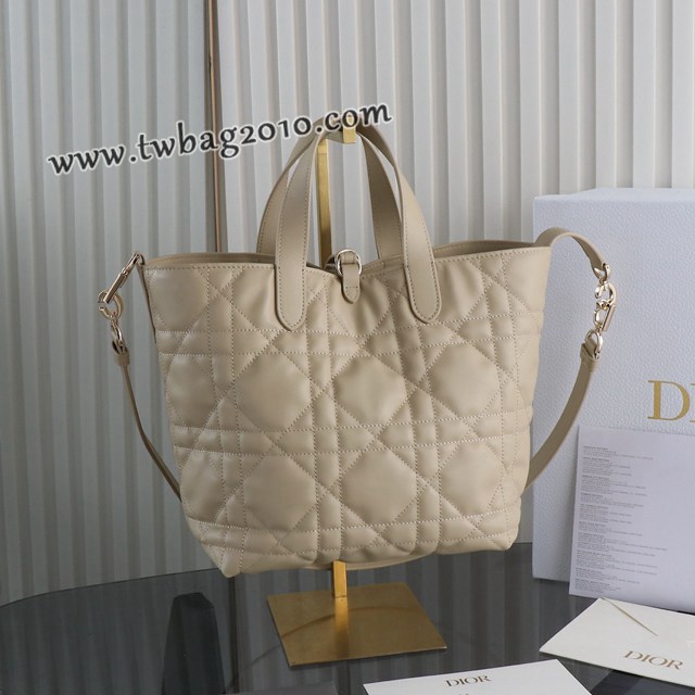 Dior专柜新款迪奥高仿原单原厂级Toujours竖版系列中号胭脂米色M2835菜篮子 djfk1461